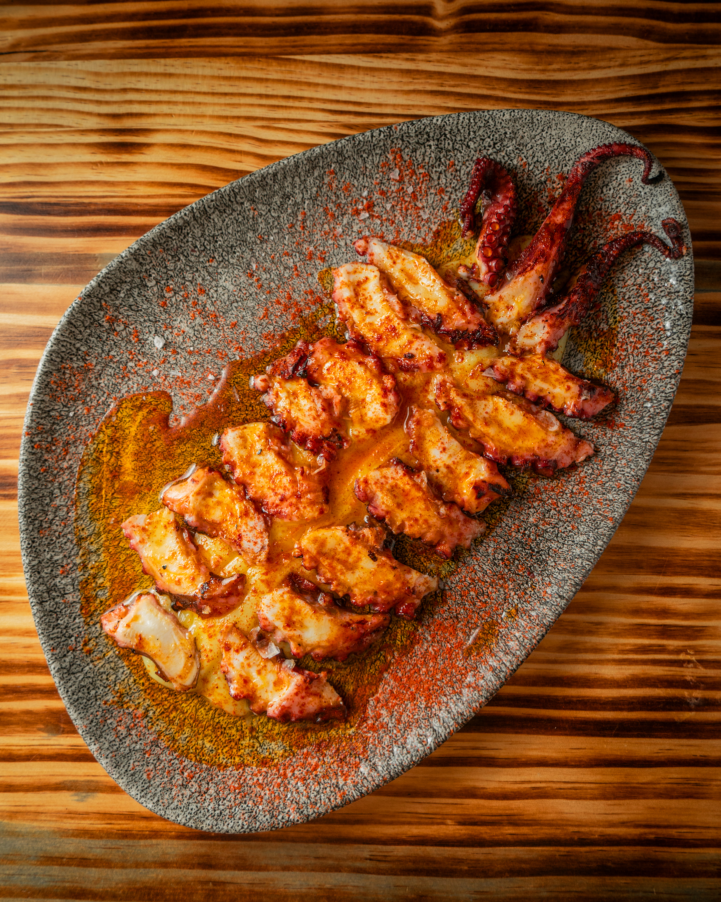 Pulpo con crema de patatas